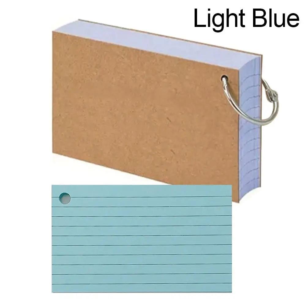 50PCS Binder Horizontal Line Memo Book Loose-Leaf Index Cards Flash Cards Small Revision Cards for Study Office Note Pads
