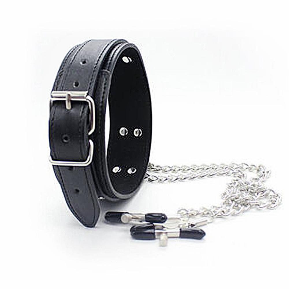 BDSM Bondage Restraint Fetish Collar Chain Collars Collocation Nipple Clamps Sex Toys for Women Adult Games Exotic Accessories