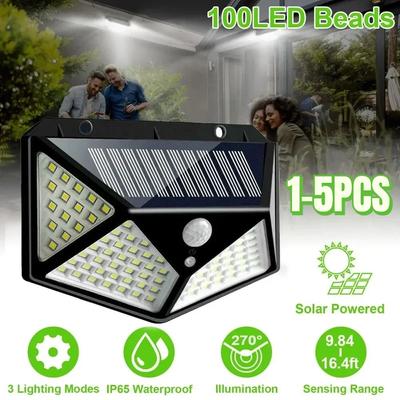 100 LED ηλιακό φωτιστικό τοίχου όλων των πλευρών Φωτεινός αισθητήρας κίνησης Ανθρώπινη επαγωγή Αυλή αδιάβροχη σκάλα Φωτιστικό τοίχου εξωτερικού χώρου