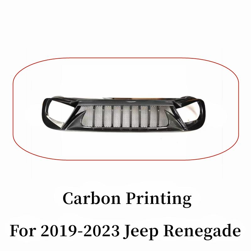 For 2016 17 18 19 20 21 22 23 Jeep Renegade Racing Grills Matt Carbon Grille Air Intake Styling Exterior Tuning Accessories Part