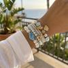 Mermaidcore Aesthetic Blue Shell Pearl Bracelet Set for Women Y2K Trendy Summer Beach Gold Color Starfish Charm Boho Jewelry