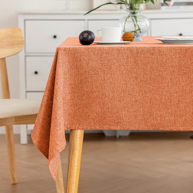 

Rectangle Waterproof Oil Resistant Table Clothes Artificial Linen Tablecloth Kitchen Dining Room Washable Furniture Cover Decor 40x60cm помаранчевий