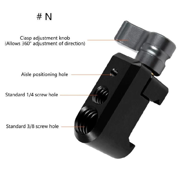 High Strength Aluminum Camera Mount Clamp Precise Sliding Rail 1/4 3/8 Thread Adapter For Quick Gear Setups