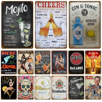 Retro Tin Sign Funny Poster Brand For Bar Pub Club Man Cave Home Decor Vintage Whiskey Wine Metal Sign Rum Wall Art Decoration