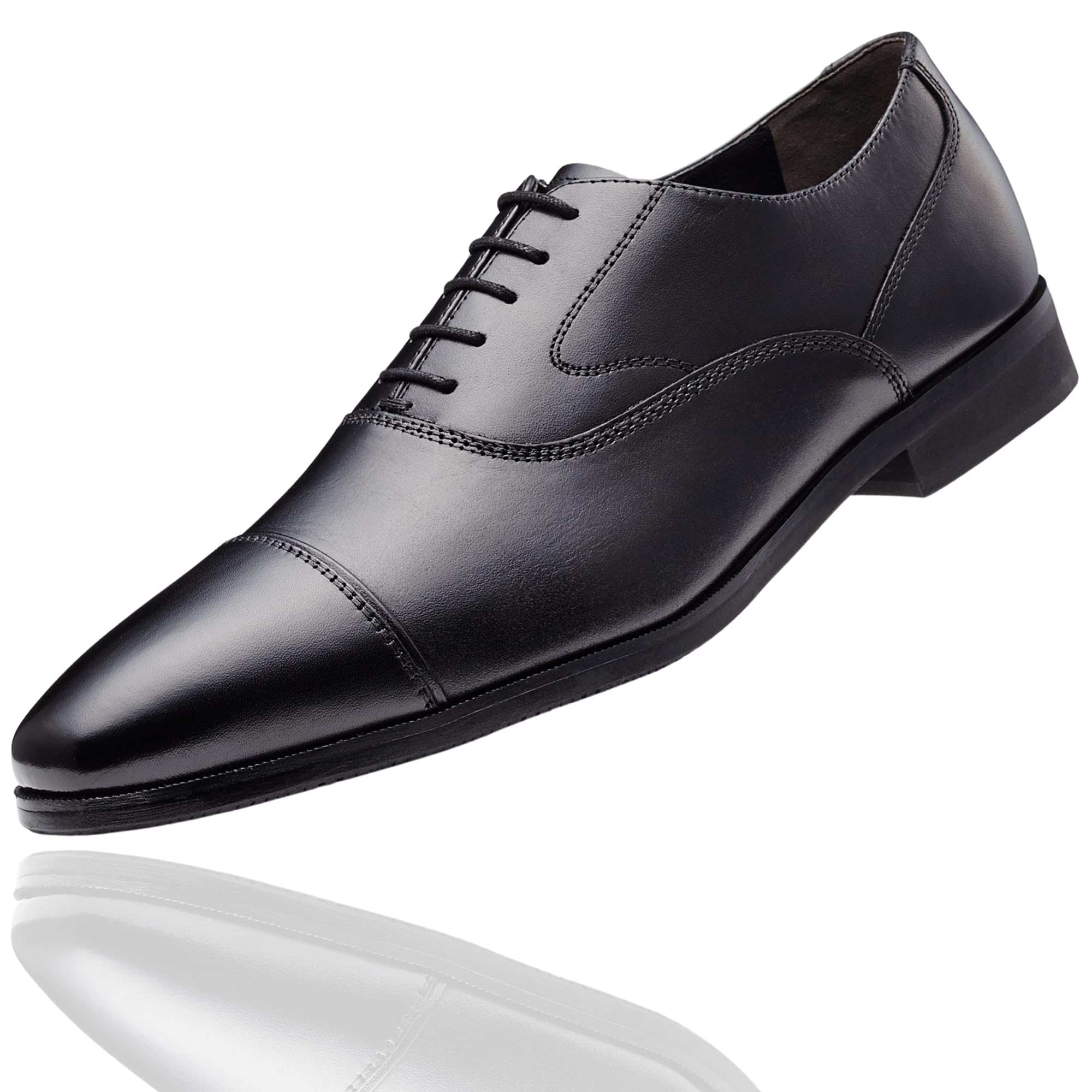 

Lime Garden Men s McKay Style Genuine Leather Business Shoes with Inner Wingtip and Straight Tip, LGM710 (Black, Size 26.5cm)