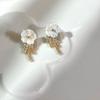 Stylish Sweet Fringed White Flower Earrings Women's Niche Design Sense Versatile Stud Earrings Exquisite Trendy Earrings