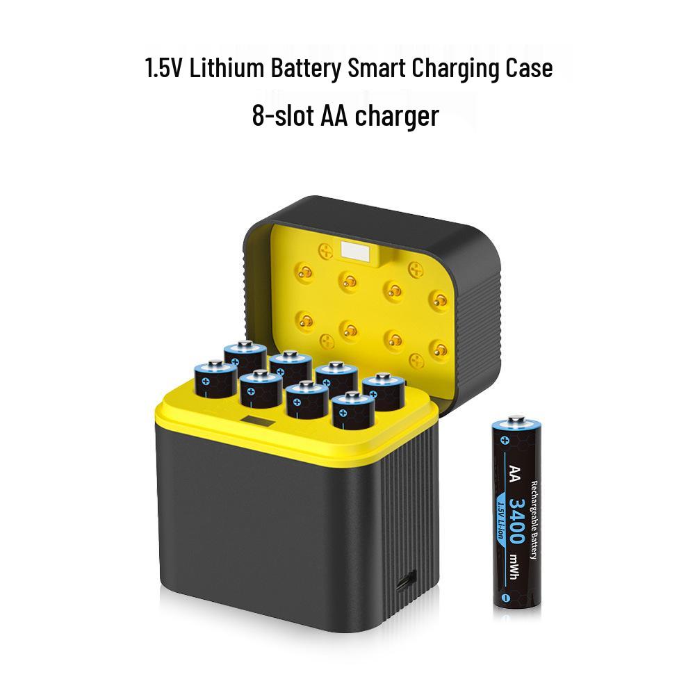 1.5V AA Lithium Battery Charger with Smart Case and Type-C Fast Charging
