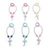 6pcs Beaded Phone Strap Fashionable Phone Lanyard Keychain Accessories Hanging Bag Keychain for Women