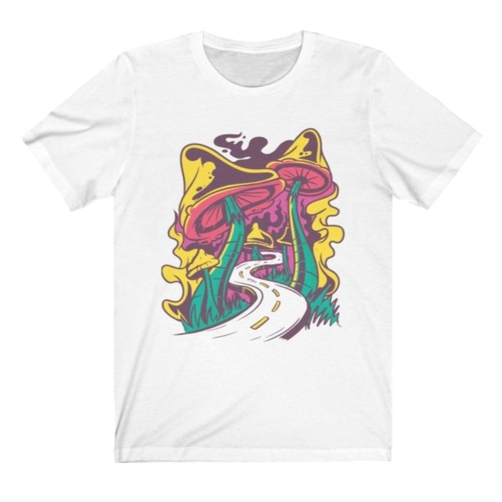 Psychadelic Road Trip TShirt Magic Mushroom Shirt Men Women Summer Daily Life Fashion Casual Crewneck Cotton Short Slevee