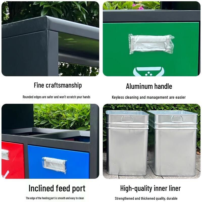 Stainless Steel Outdoor Classified Waste Bin