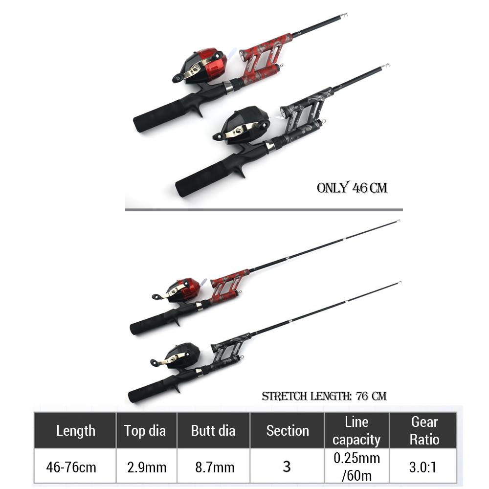 Angelrute und Rolle Combos Carbon Teleskop Angelrute mit Rolle Set für Salzwasser Süßwasser