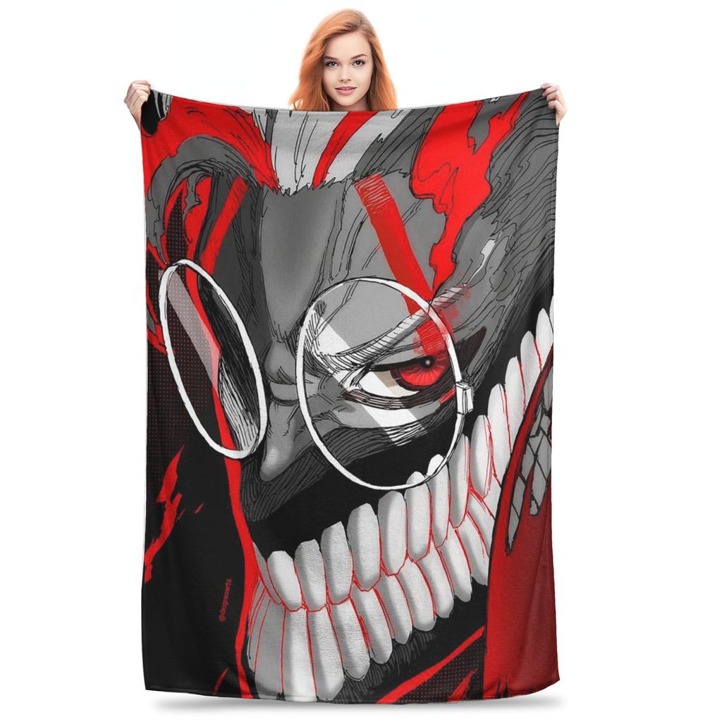 Cartoon Manga Dandadan Action Comedy Creative Blanket Portable Flannel Sofa Throw Blanket for Bedroom Outdoor Throws Bedspread