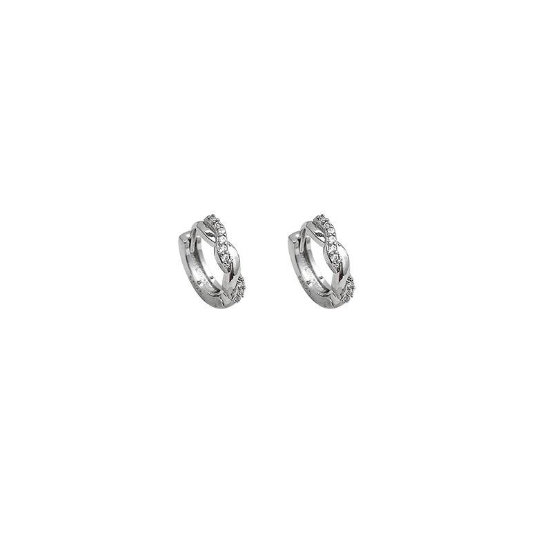 Korean Small Zircon Ear Buckles, Women Don't Need To Pick Geometric Circle Earrings When Sleeping, Korean Ear Jewelry