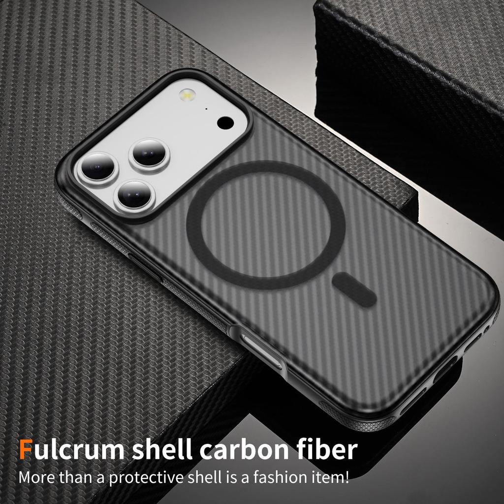 Carbon Fiber Magnetic Support Case for Apple iPhone 17 Pro Max