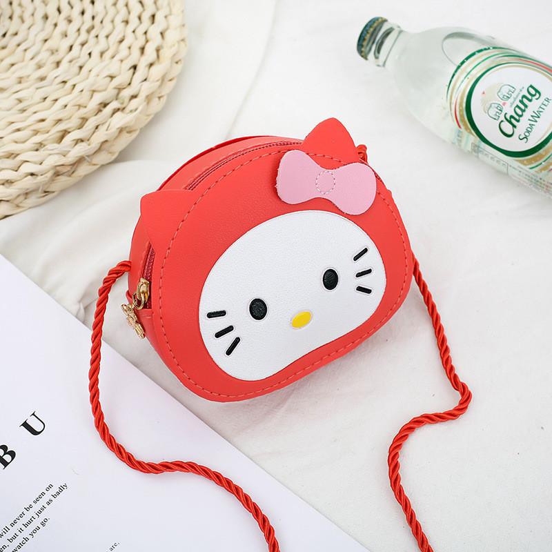 Весна 2021 Новая Мультяшная Милая Детская Мини-Сумка Через Плечо Маленькая Кошка Кошелек для Монет Оптовая Продажа красный