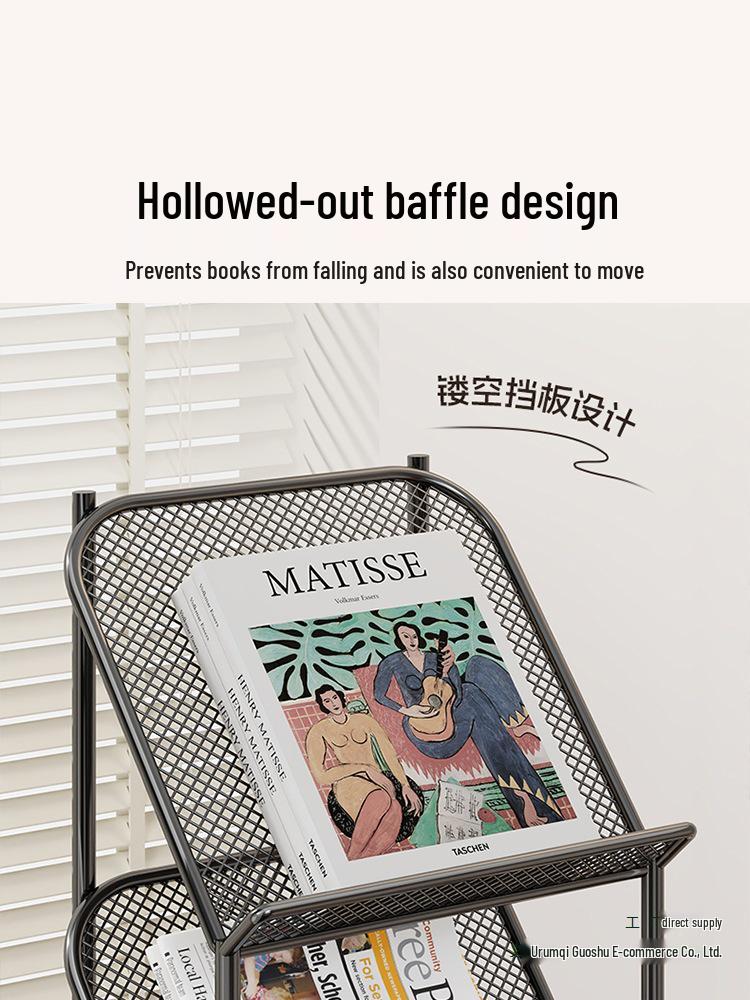 Floor-Standing Wrought Iron Magazine & Brochure Display Rack