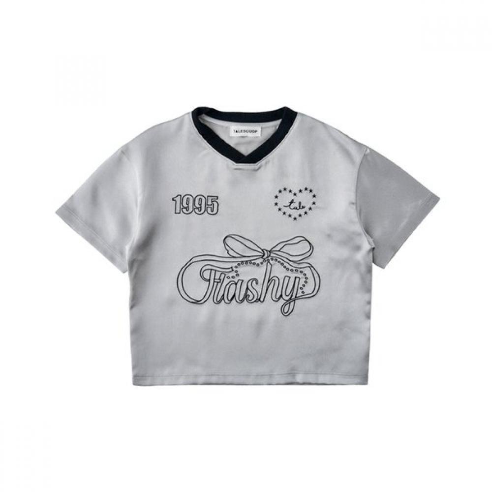

LiTTle Ground Tailscoop LeTTering Embroidery FooTball T shirT 76314 332 08 SILVER/155