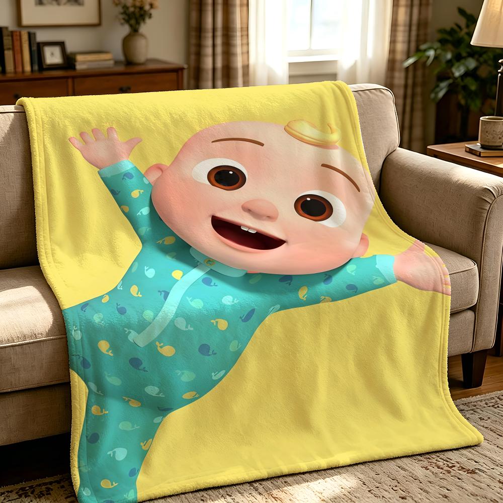 cartoon C-Cocomelon-n Throw Thick Comfort Flannel Quilt, Multi-scene Use Indoor Outdoor Daily Nap