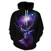 Christmas Halloween Cat Selfie 3D Print Hoodie Couples Casual Loose Fit
