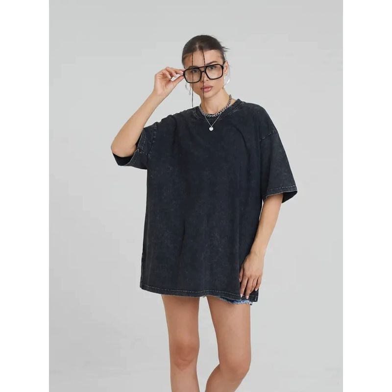 Fashion Wind Washed Old Loose Fashion Cotton T-shirt Fashionable Loose Cotton T-shirt