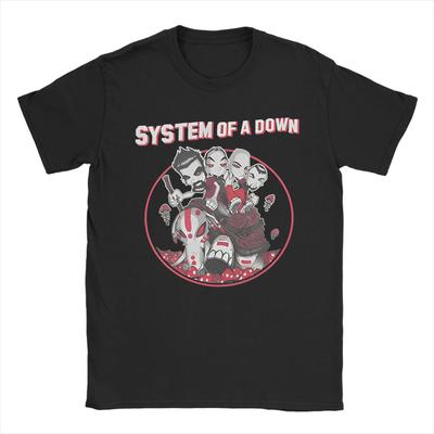 System of a Down Mushroom People T Shirts Mens  Pure Cotton Funny TShirts Crewneck  Tees Short Sleeve Clothes Gift Idea