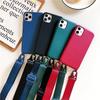 Silicone Lanyard Phone Case For iPhone 12 13 Mini 14 15 16 Pro Max X XR XS Cover With Neck Strap Crossbody Necklace Cord
