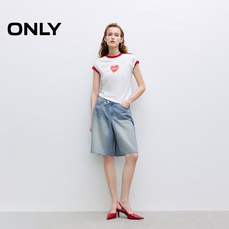 ONLY Women's 2025 Spring Retro High-Waist Denim Bermuda Shorts