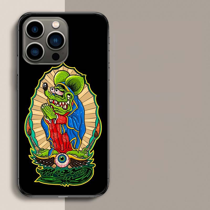 Surf Cool Rat F-Fink Phone Case For Iphone 17 Air 15 Pro 14 Plus 16 Pro Max 12 13 Mini 11 16E X XS Cover Cute Fundas