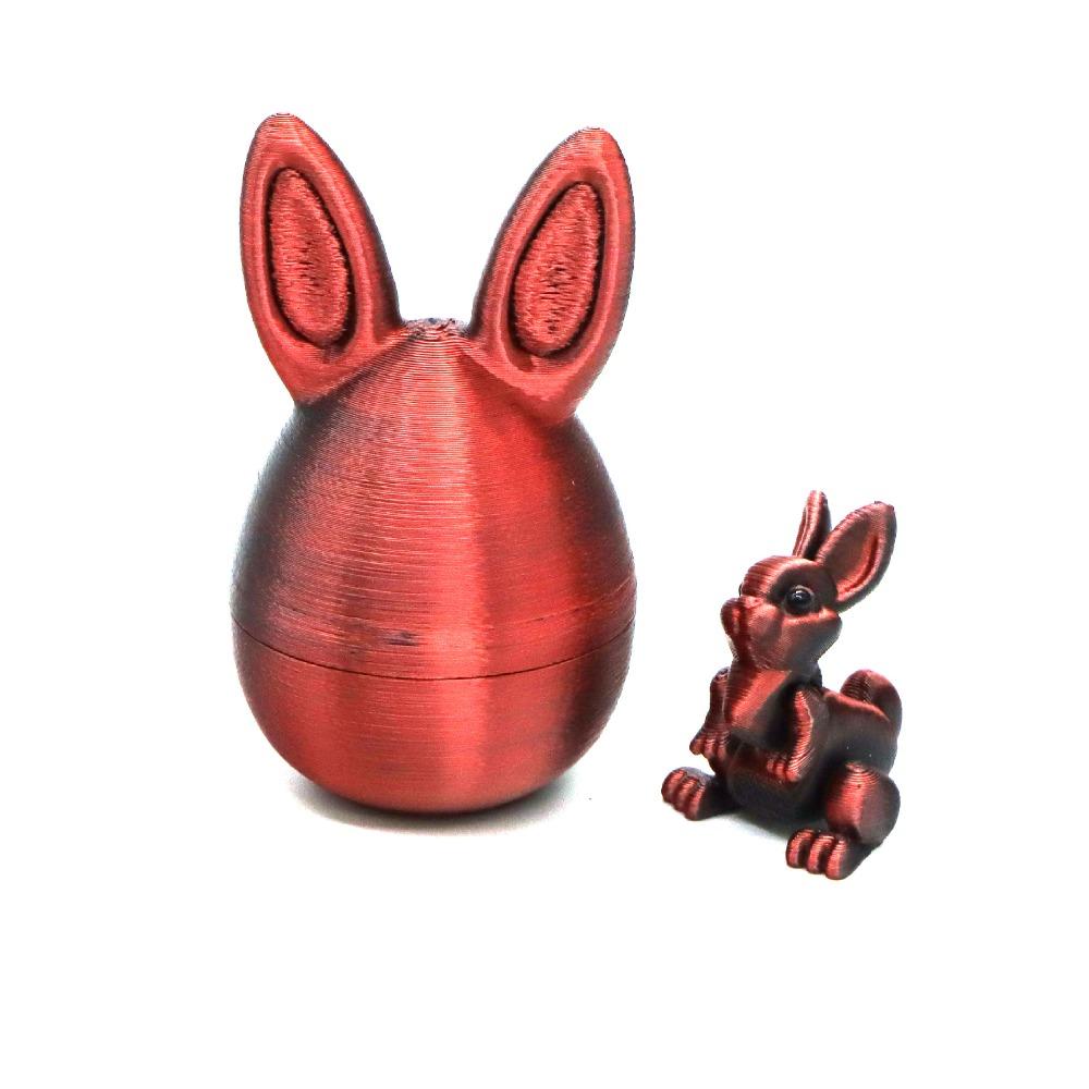 PLA 3D Printed Rabbit Egg Cute Easter 3D Printed Toy Children s Easter Gifts Red Black