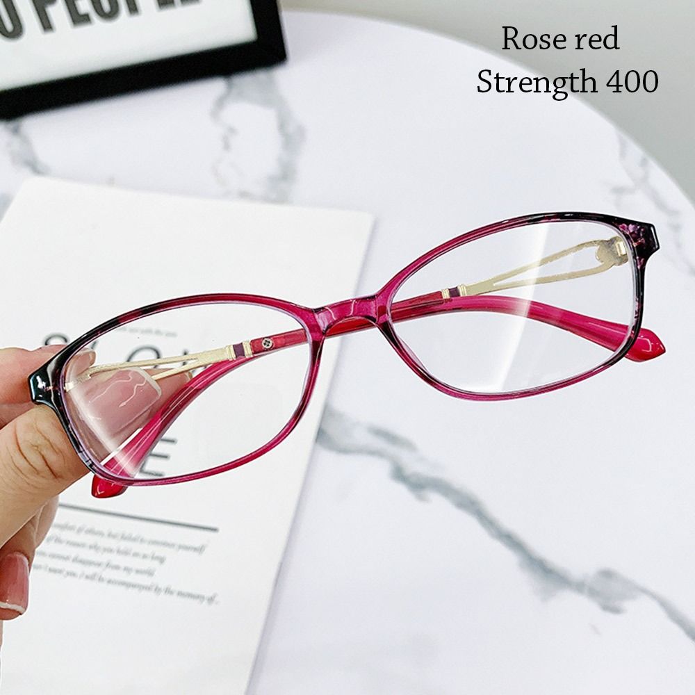 

Портативні ультралегкі окуляри для захисту очей від далекозорості Модні окуляри для читання для чоловіків і жінок Strength 400 рожевий червоний колір