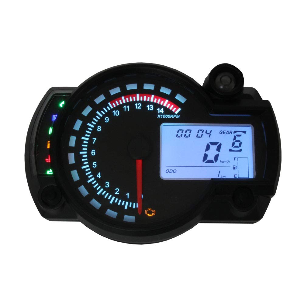 Universal Motorcycle Motorcycle LCD 7 Color Switching Multimeter All-in-One Digital Speedometer Analog Tachometer DC