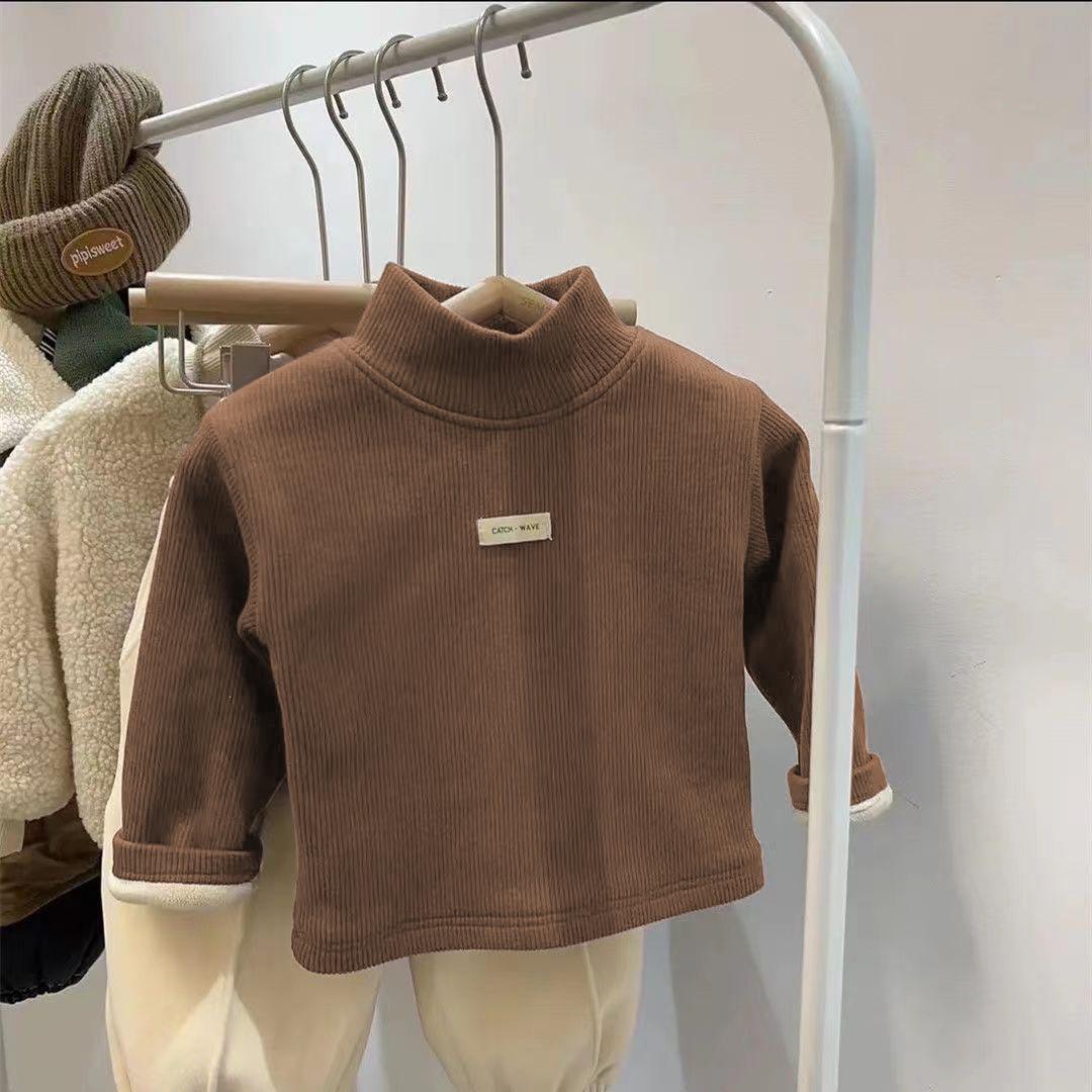 

Korean Style Children s Fleece Top: Semi-High Neck for Autumn and Winter 120cm [Height: 105-113cm]