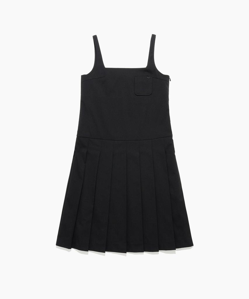 Tudument Pleated Long Dress Black
