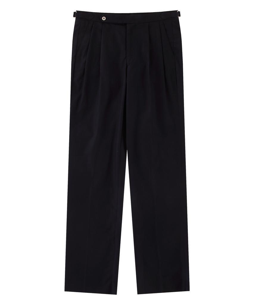BELLIEF Essential Gaberdine Cotton 2Pleats Relaxed Chino (Navy)