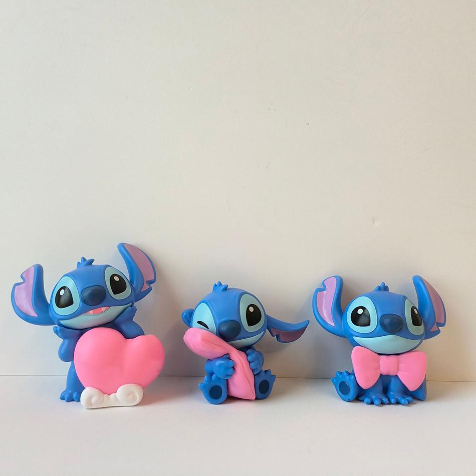 6Pcs/Set Latest Stitch Sweet Pink Series Adorable Stitch Action Figure PVC Doll Toy Desktop Decor Collectible Playthings Girlfriend Toy Gifts