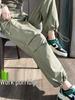 In-Stock Quick-Dry Wide Leg Cargo Pants for Women - High Waist, Cuffed, Two-Way Style, Spring/Summer Collection