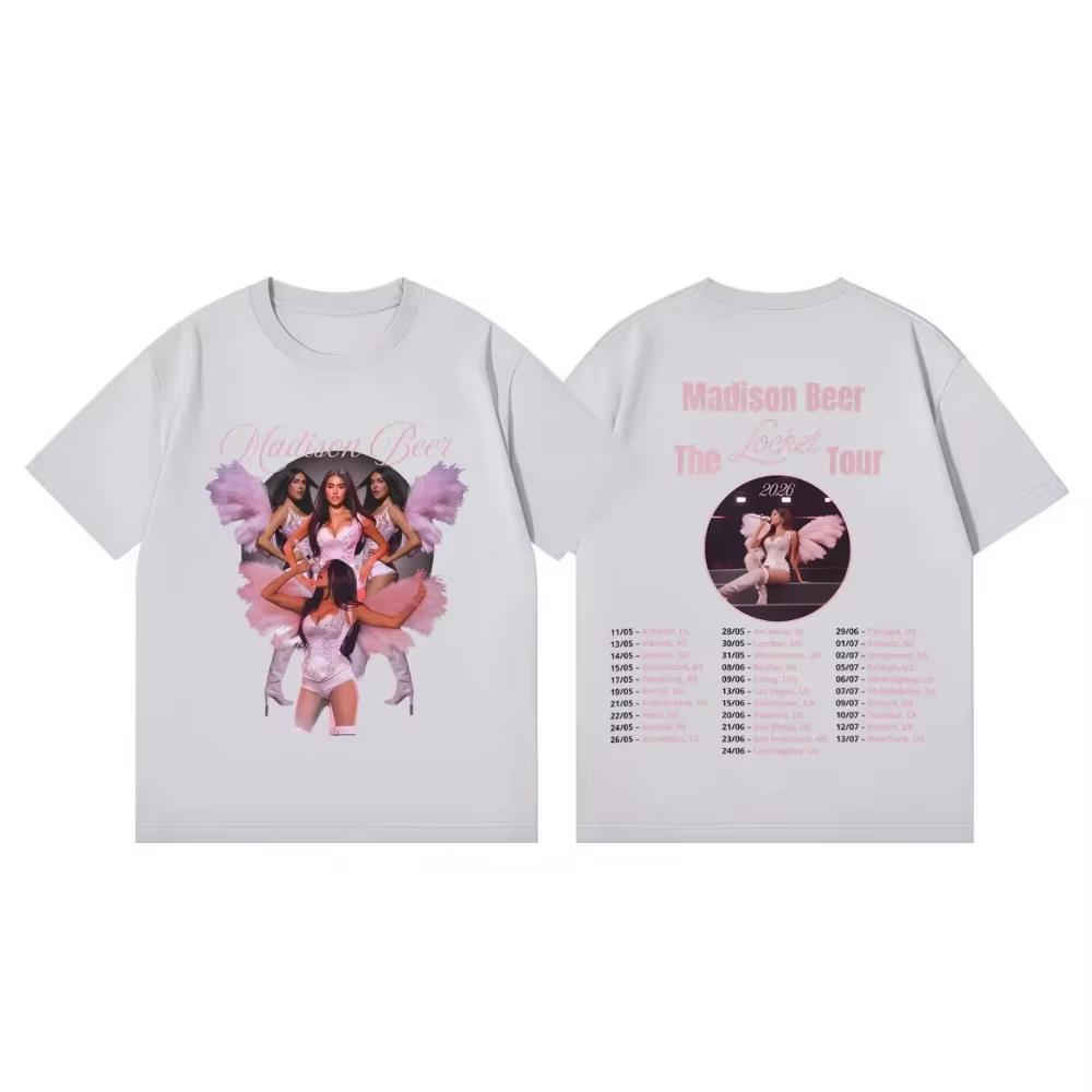 Maglietta Grafica Vintage Madison Beer The Locket Tour 2026 Uomo Donna Stampa Estiva Casual Moda Abbigliamento Top Alta Qualità Streetwear
