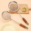Stainless Steel Fat Skimmer Spoon Professional Wooden Handle Oil Skim Strainer Kitchen Tools Sieve Filter Colander Cooking