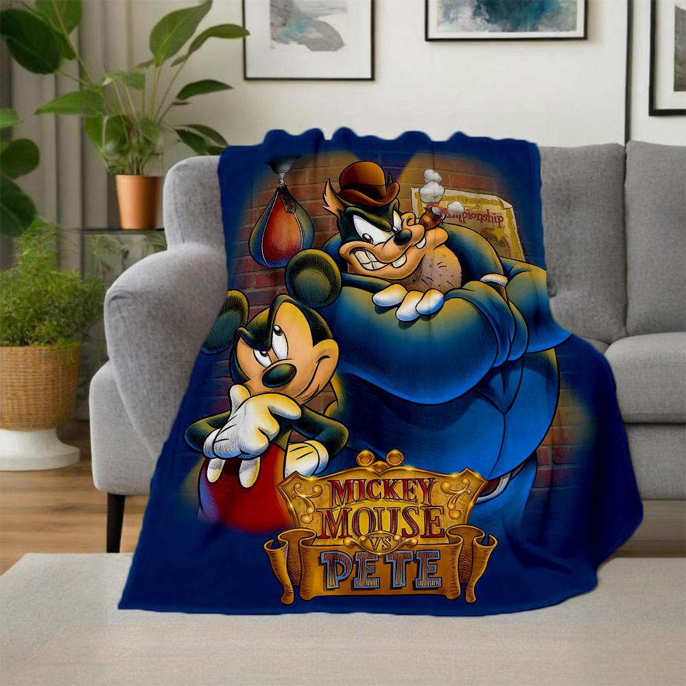 1pc, Mickey Mouse & Pete Blanket Seasonal Universal Throw Blanket for Room
