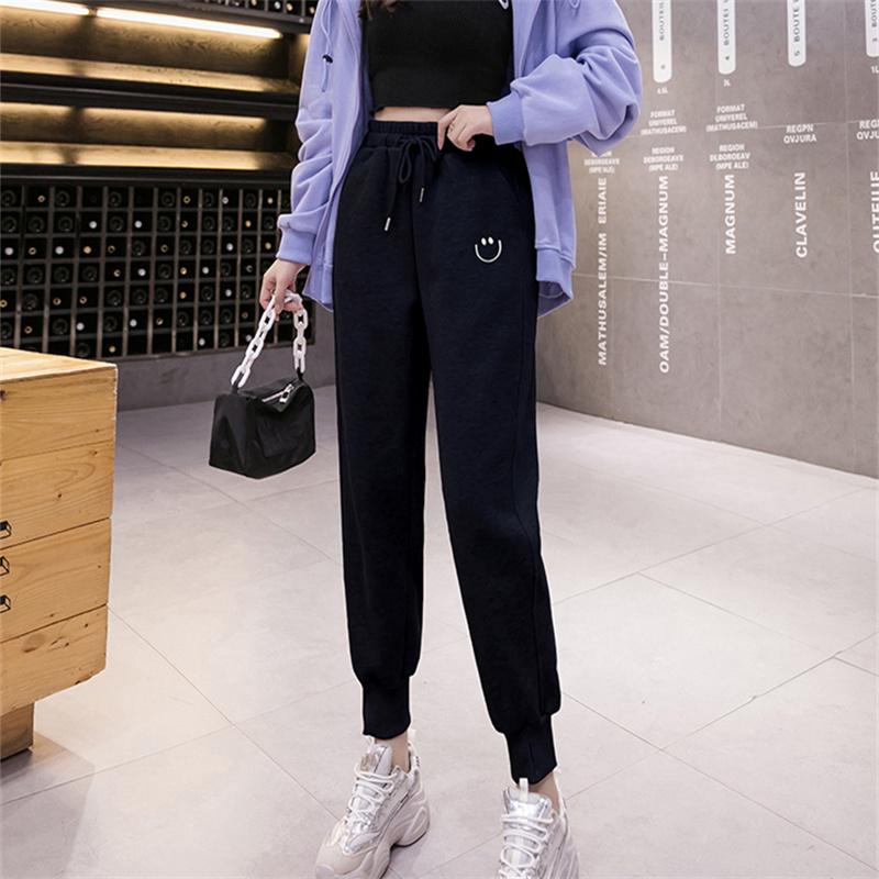 2022 Autumn Winter Thick Warm Elastic Waist Loose Women Sweatpants Trousers Solid Casual Harem Pantalones Streetwear Sport Pants
