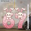 2D Flat Acrylic Bunny 67 Decoration Sign, Valentine's Day Gift, Suitable for wall decoration, porch, room, villa, accents Home, Hallway, or Workplace