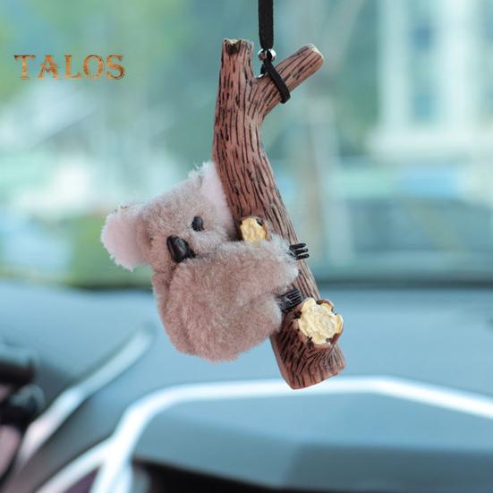 Ornamento da Appendere per Auto Koala Tartaruga Panda Abbraccia Ceppo Ciondolo Decorazione Specchietto Retrovisore Bocchetta Aria Carino Accessori Interni Auto