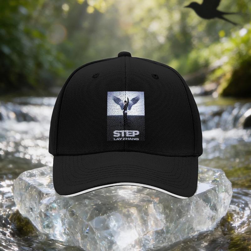 Winged Dancer Black Sandwich Cap, Unisex Easy Lightweight Adjustable Outdoor Sun Hat, Ideal Gift for Travel, Parties, And Birthd