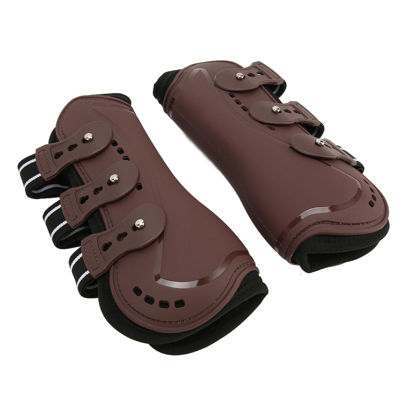 

Horse Front Leg Boots Breathable Impact Resistant Prevent Slip Horse Leg Guard for Training Jumping Riding Brown M Medium 31.5x15.75in