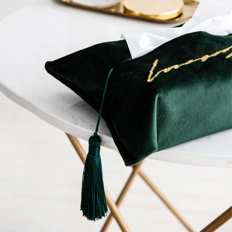 

Коробка для салфеток, вышитый набор сумок для салфеток для дома, спальни, ящика для хранения бархатной бумаги, коробки для автомобиля, гостиной, столовой