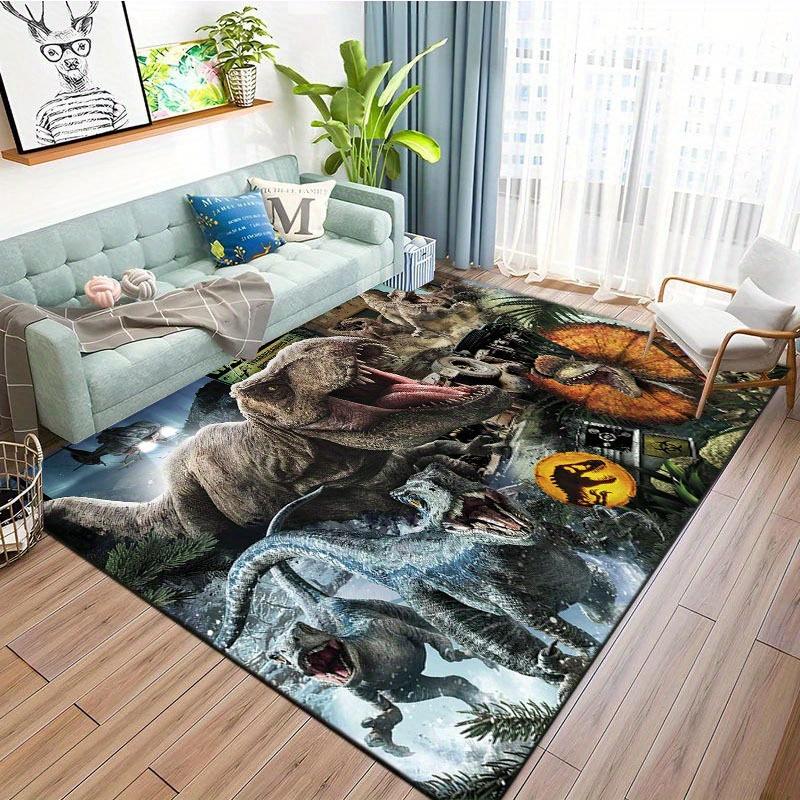 

Jurassic Dilophosaurus T-Rex Velociraptor Area Rug, Durable Polyester Dinosaur Theme Mat for Living Room Bedroom Kitchen Outdoor 40x60cm