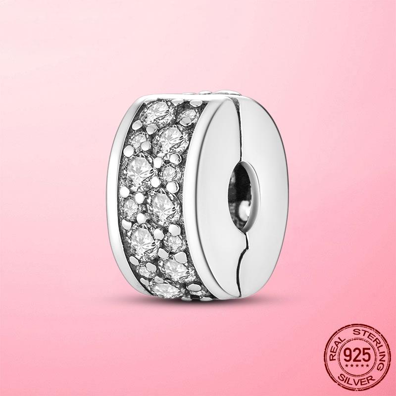 Verschlussclip 925 Silber Sicherheitskette Clip Charms Stern Perlen Stopper passend für Original Dora Armband Original DIY Schmuck