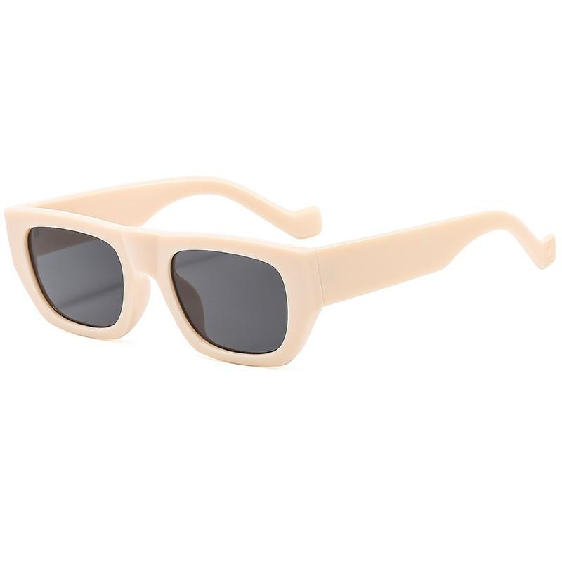 

Simple Fashion Thick Frame Square Sunglasses Personalized Street Style Unisex Trendy Sunshade Eyeglasses 3564 бежевый