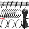 50PCS Multi-Purpose Metal Black Cable Ties Heavy Duty Zip Tie Fastener Wire Organizer Fastener