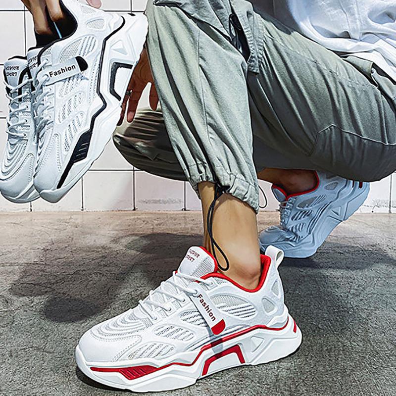 Men's Trendy Fashion Sneakers Waterproof and Odor-resistant Student Daddy Shoes Korean Casual Running Shoes